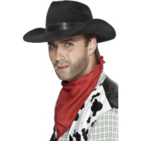 Palarie Cowboy Neagra Catifea