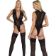  Body, teddy, lenjerie sexy, lenjerie intima - Body Body - Zigotti V-Front S/M - negru